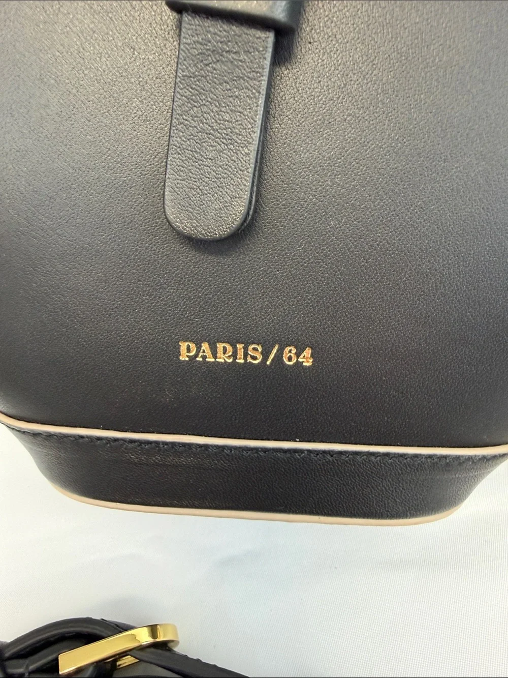 PARIS/64 Mini Lumière Black Leather Top Handle Crossbody Bag Spain Luxury